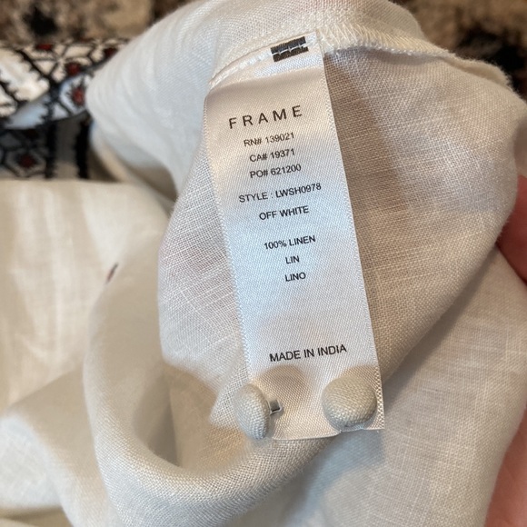 Frame Anita White Embroidered Long Sleeve Blouse - Picture 7 of 7
